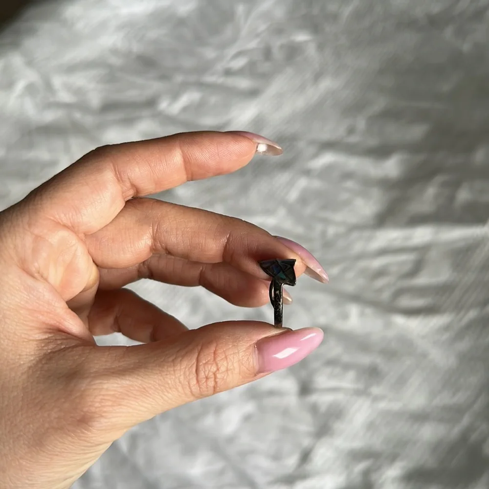 Sterling silver and abalone ring